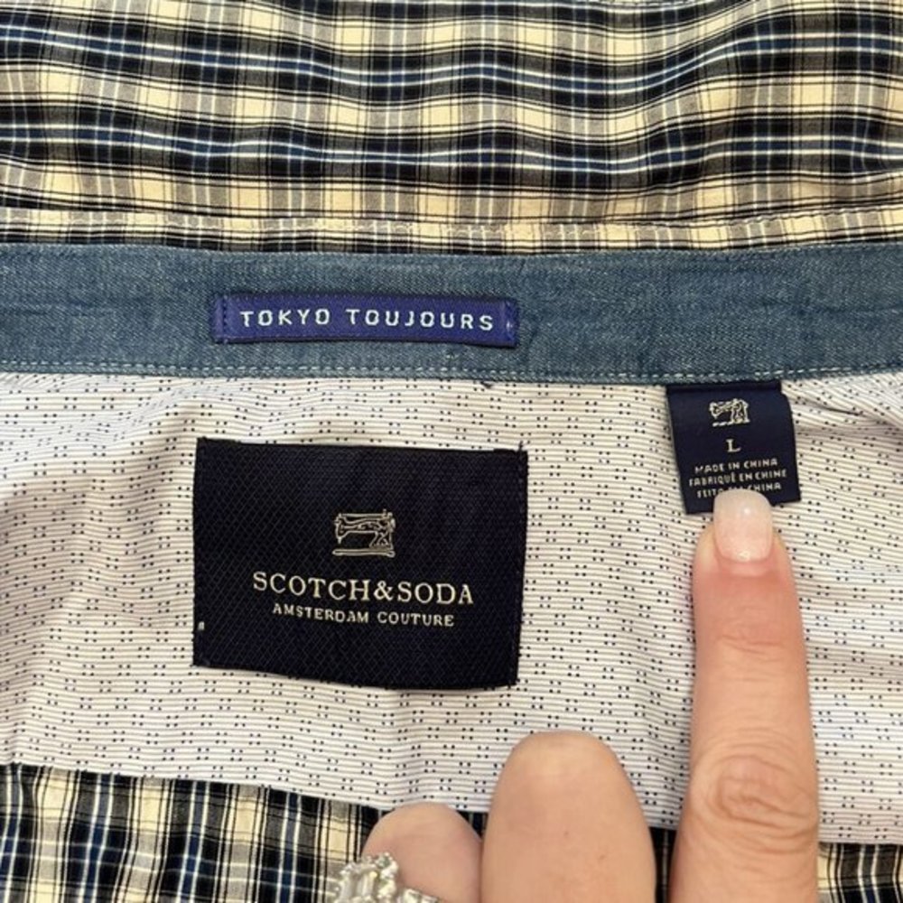 Scotch and Soda Denim Button Down Shirt Amsterdam Couture Size Large - Picture 4 of 5